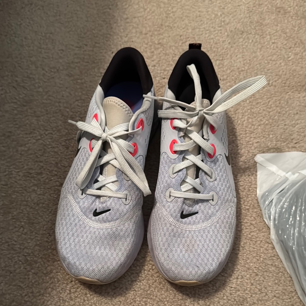 Nike White and Pink Sneakers Modern Breathable Design